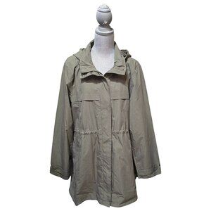 Bernardo Women's Plus Size XXL Hooded Rain Coat Olive NWT Style 25924B544